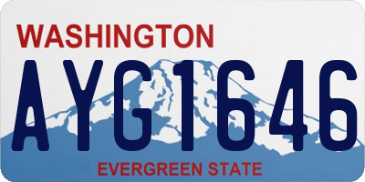 WA license plate AYG1646