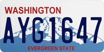 WA license plate AYG1647