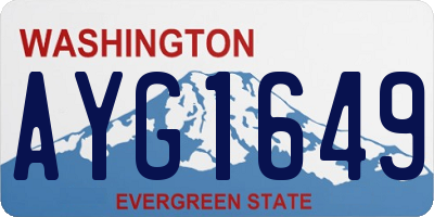 WA license plate AYG1649