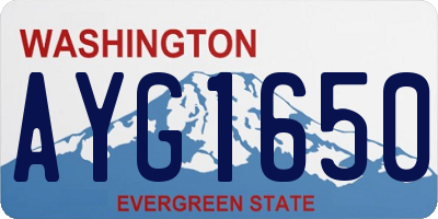 WA license plate AYG1650