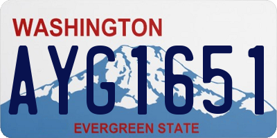 WA license plate AYG1651
