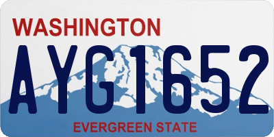 WA license plate AYG1652