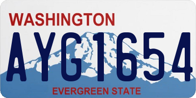 WA license plate AYG1654