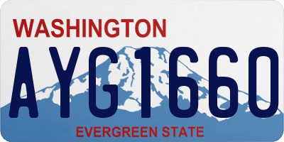 WA license plate AYG1660
