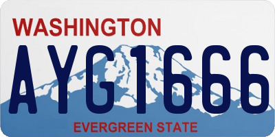 WA license plate AYG1666