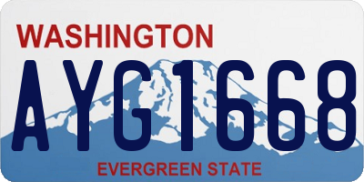 WA license plate AYG1668