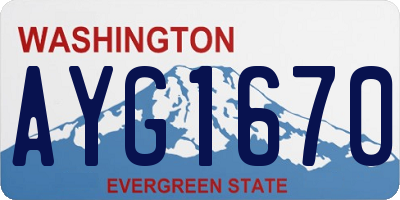 WA license plate AYG1670