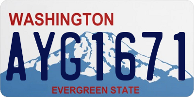 WA license plate AYG1671