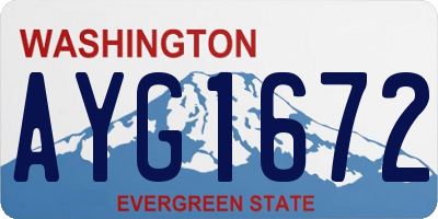 WA license plate AYG1672