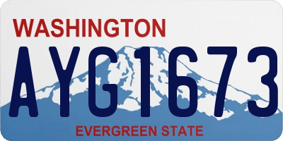 WA license plate AYG1673