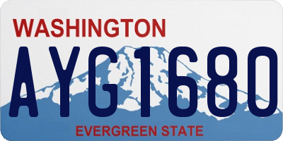 WA license plate AYG1680