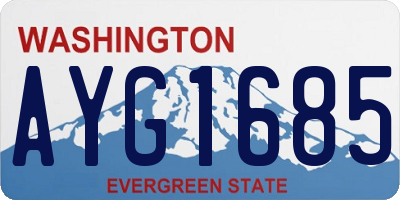 WA license plate AYG1685