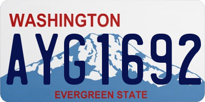 WA license plate AYG1692