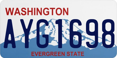 WA license plate AYG1698