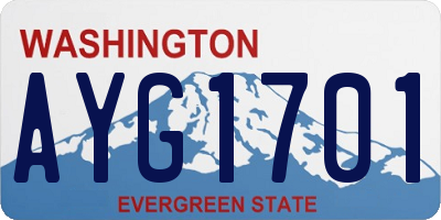 WA license plate AYG1701
