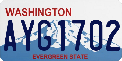 WA license plate AYG1702