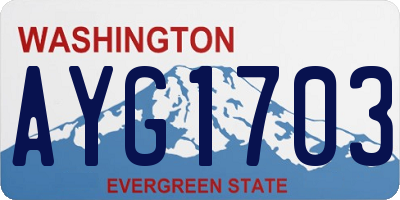 WA license plate AYG1703