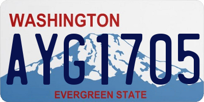 WA license plate AYG1705