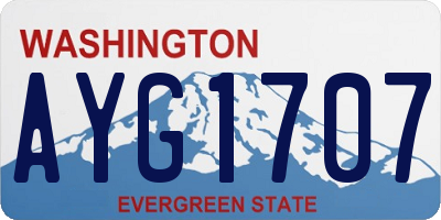WA license plate AYG1707