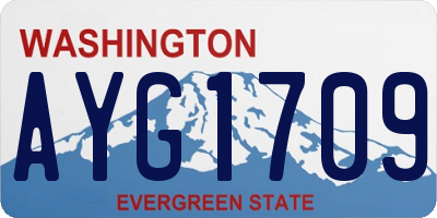 WA license plate AYG1709