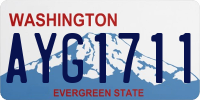 WA license plate AYG1711