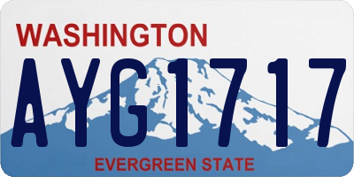WA license plate AYG1717