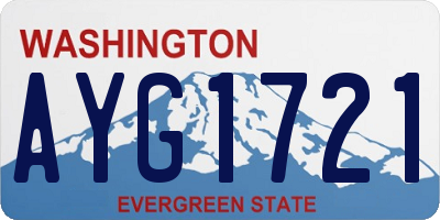 WA license plate AYG1721
