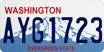 WA license plate AYG1723