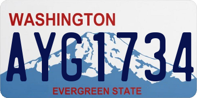 WA license plate AYG1734