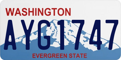 WA license plate AYG1747