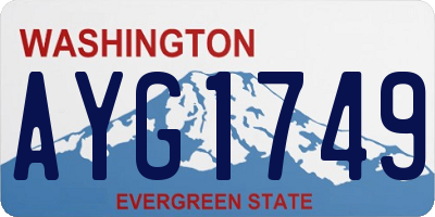 WA license plate AYG1749