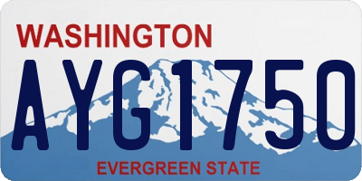 WA license plate AYG1750