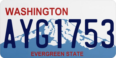 WA license plate AYG1753