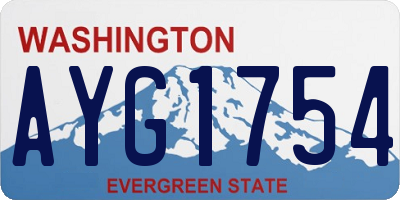 WA license plate AYG1754
