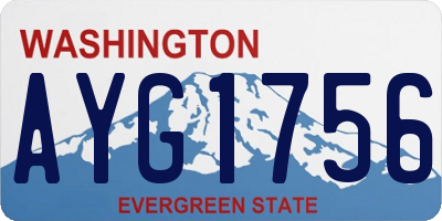 WA license plate AYG1756