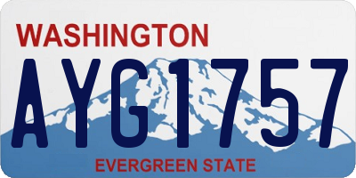 WA license plate AYG1757