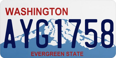 WA license plate AYG1758