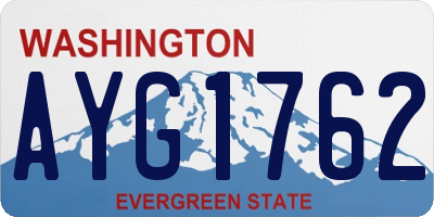 WA license plate AYG1762