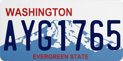 WA license plate AYG1765