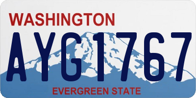 WA license plate AYG1767