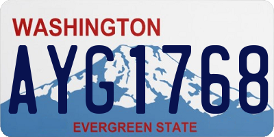 WA license plate AYG1768