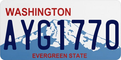 WA license plate AYG1770