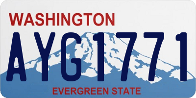 WA license plate AYG1771