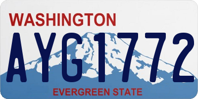 WA license plate AYG1772