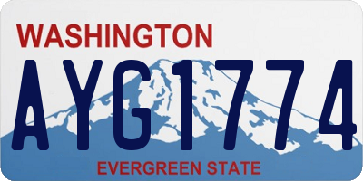 WA license plate AYG1774