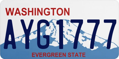 WA license plate AYG1777