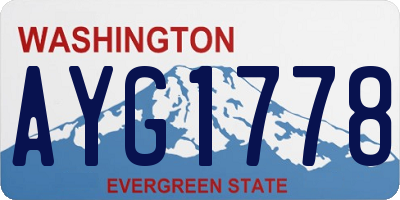 WA license plate AYG1778