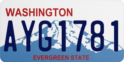 WA license plate AYG1781