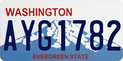 WA license plate AYG1782