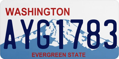 WA license plate AYG1783